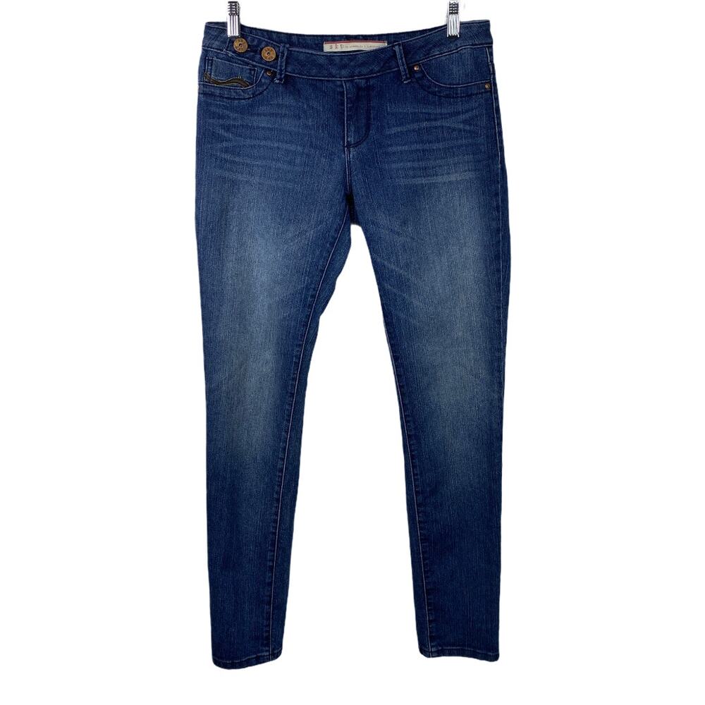 Standard & Practices Double Button Skinny Jeans Women's SZ 9 BLUE